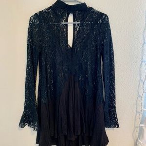 Black lace free people mini dress. New without tags. Never worn. Size XS. $35